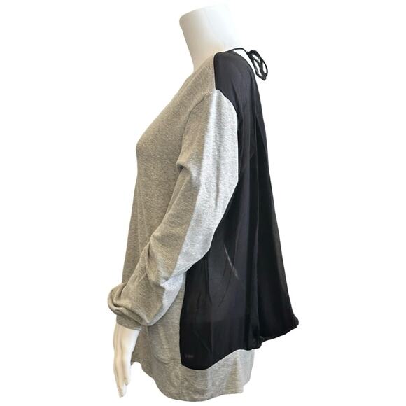 #T48 Sky Sheer Cowl Back Light Weight Sweatshirt SZ L $110 - Picture 4 of 10